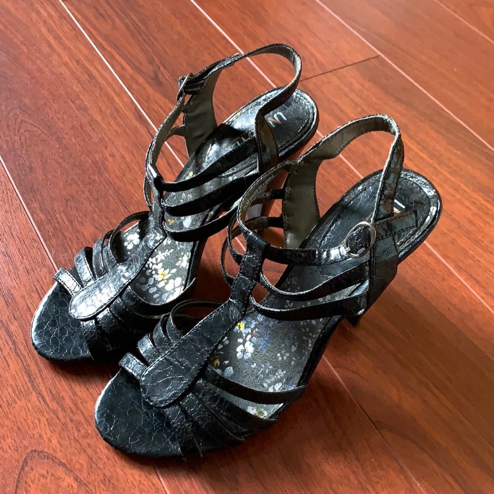 Unlisted strappy black 4.5 inch high heels, perfect for a night out!